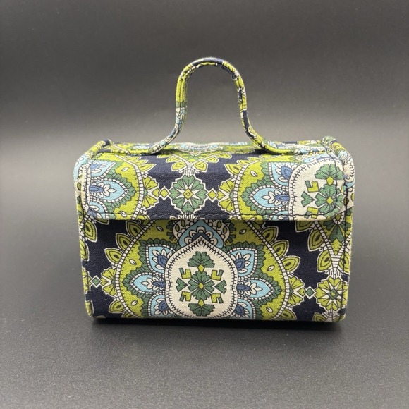 Vera Bradley Other - Vera Bradley Green Mini Travel Jewelry Hard Case - Removable Ring Tray